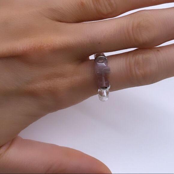 NWT Wool + Pepper Co. Amethyst & Clear Ring - Picture 5 of 6